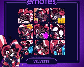 Hazbin Hotel / Velvette Series 1 Emote Pack (9) | DISCORD & TWITCH Emotes