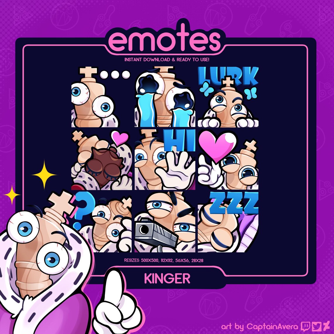 TADC Kinger Series 1 Emote Pack (9) DISCORD & TWITCH Emotes - Etsy