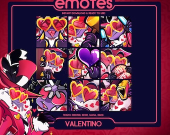 Hazbin Hotel / Valentino Series 1 Emote Paket (9) | DISCORD & TWITCH Emotes