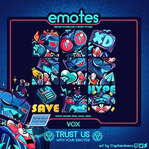 Hazbin Hotel / Pack d'émoticônes Vox série 1 (9) | Émoticônes DISCORD & TWITCH