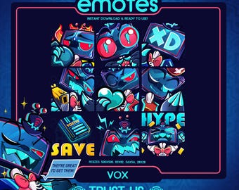 Hazbin Hotel / Vox Series 1 Emote Paket (9) | DISCORD & TWITCH Emotes