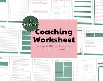 Planilha de Sessão de Coaching para Coaches, Ferramenta de Treinamento de Coaches, Planilha para Coaches, Planejador de Sessões de Coaching, Caixa de Ferramentas de Sessões de Coaching