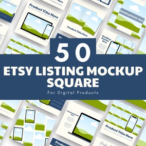 Etsy-lijst Vierkante sjablonen Lijst met fotomodellen Sjablonen voor Etsy E-boekmodellen Instagram-sjabloonlijst Etsy Shop-checklist