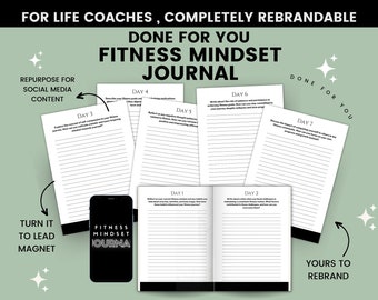 Fitness Mindset Done For You Journal, For Fitness Coach, Weight loss Coach, Body Health Coach, Wellness Coach, Exercise guide, Mindset Coach