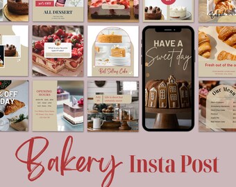 Bakery Instagram Templates Cafe Instagram Template Cake Business Instagram Template Coffee Bakery Shop Template Instagram Dessert Business