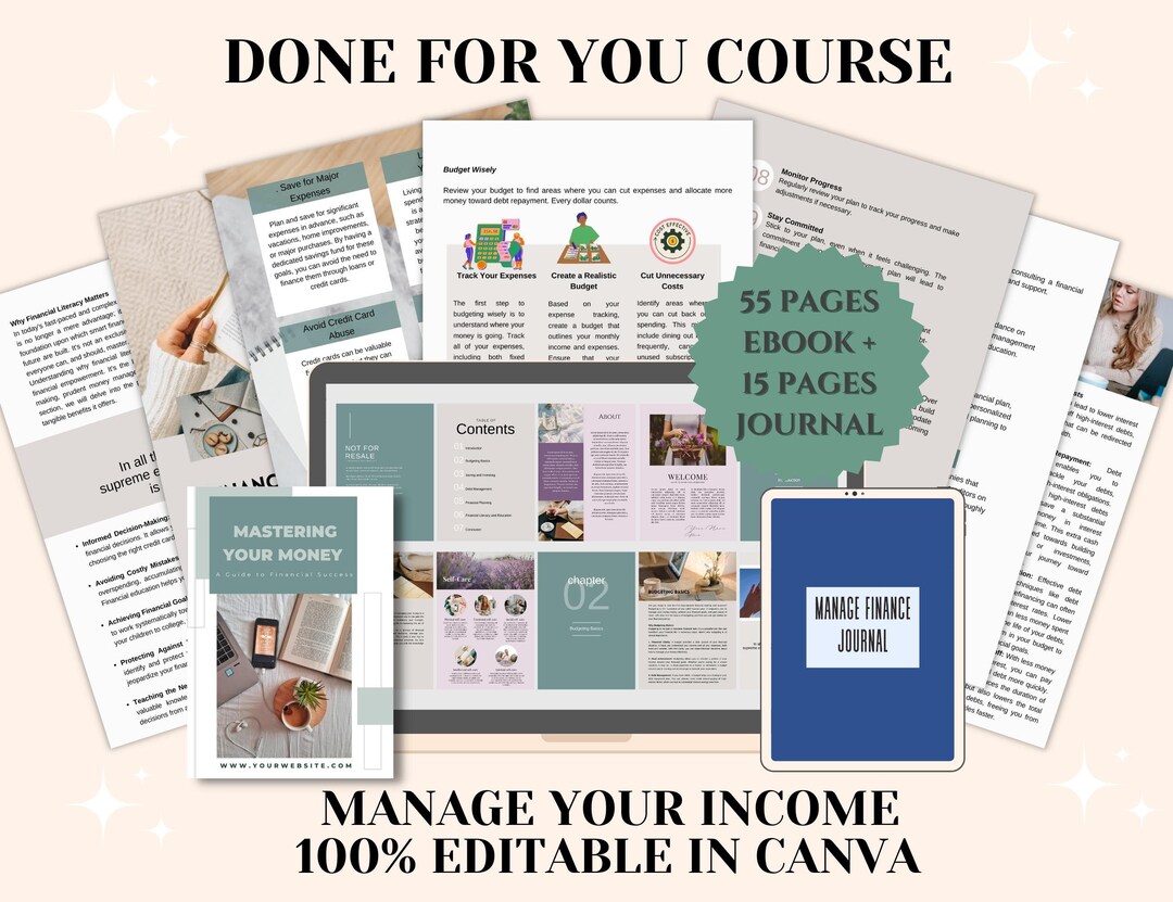 Managing Income Website Manage Your Income Workbook, Done for You Financial Ebook, Manage ...