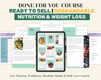 Done For You Workbook Weight Loss, Rebrandable Coaching Program Nutrition, Ready To Sell Ebook Template, For Fitness Coach and Nutrition