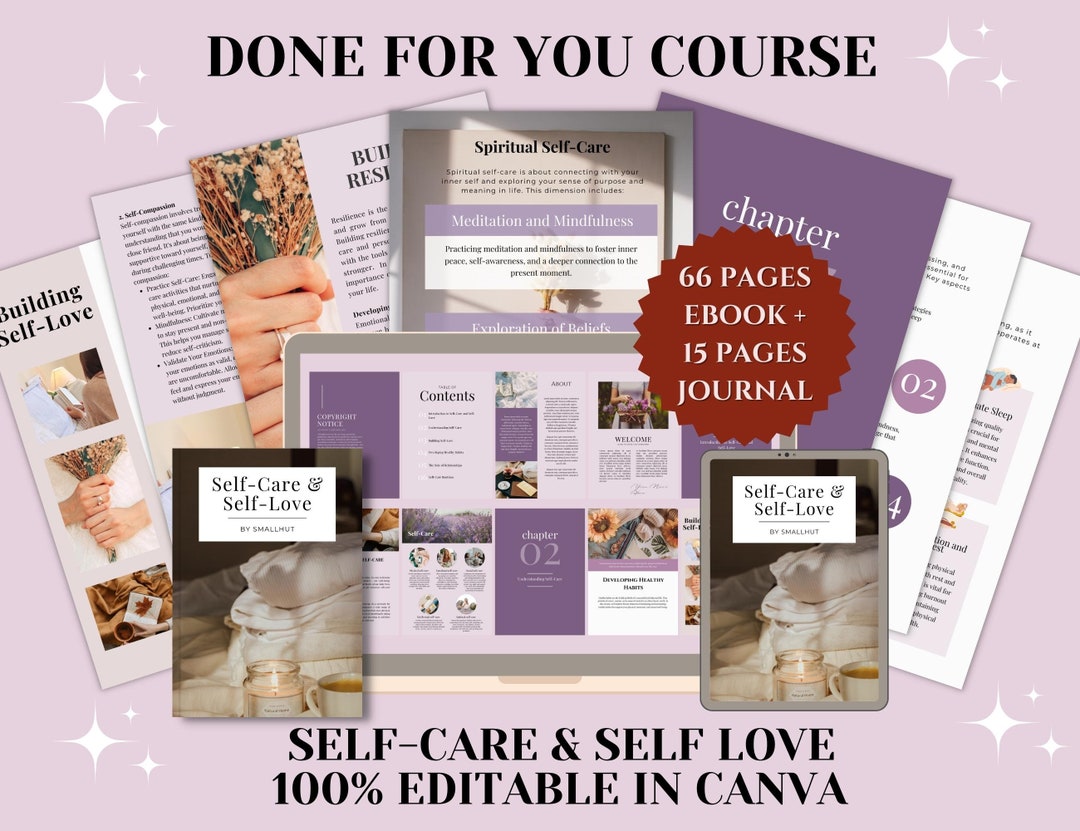 Self Love Canva Template Brandable E-course, Done for You Self Love ...