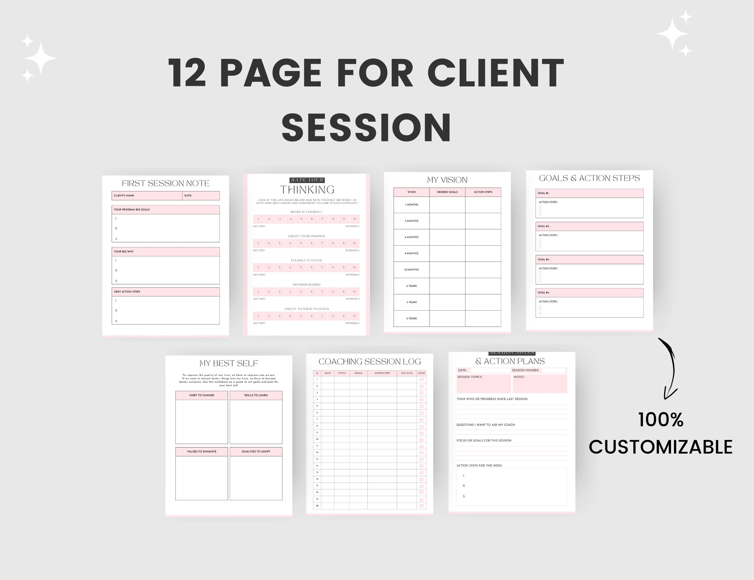 Coaching Session Worksheet, Coaching Program Worksheet, Coaching ...