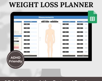 Weight Loss Tracker Spreadsheet, Ultimate Weight Loss Tracker for Google Sheets, Body Measurement Tracker, Google Sheets Weight Loss Tracker