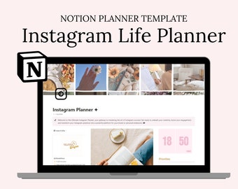 Plantilla de nociones Planificador estético de Instagram, Planificador de nociones, Plantilla de nociones, Panel de nociones de negocios, Planificador digital de redes sociales