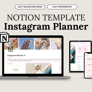 Notion Template Instagram Content Planner, Notion Planner,  Instagram Planner, Social media planner, content creator, social media manager