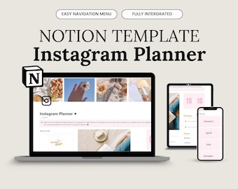 Notion Template Instagram Content Planner, Notion Planner,  Instagram Planner, Social media planner, content creator, social media manager