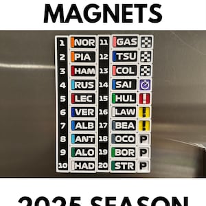 Formula 1 Grid Driver Magnets - F1 Gift - Leaderboard - 2025 Season
