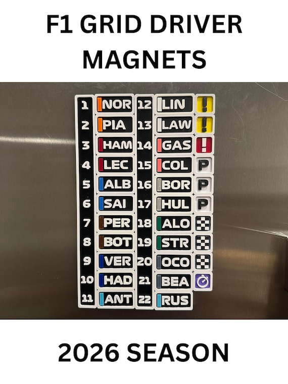 Formula 1 Grid Driver Magnets - F1 Gift - Leaderboard - 2026