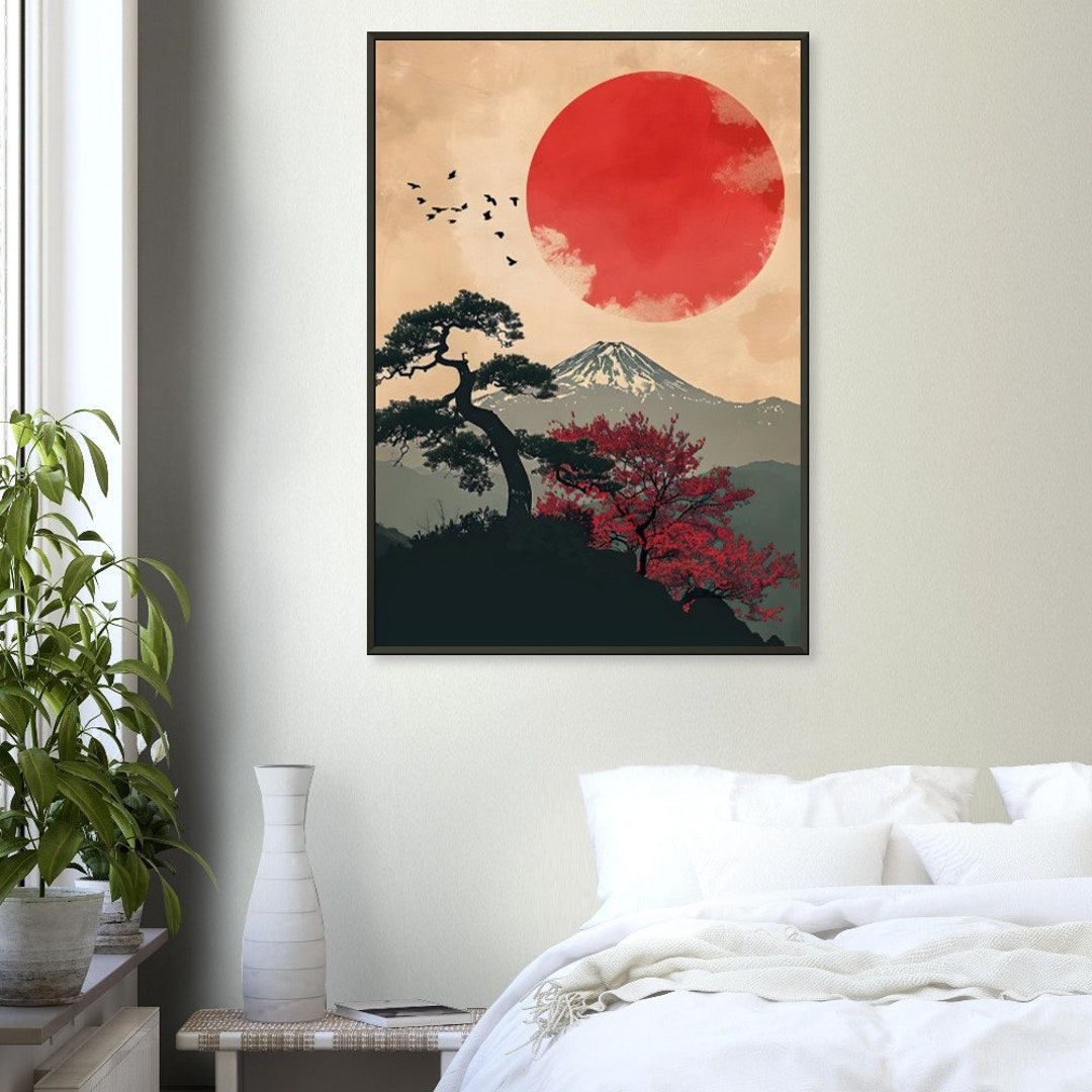 Japanischer Wandteppich 180 X 152 Cm – Ozean-Wellen-Motiv, Polyester, Für Wohnzimmer & Schlafzimmer