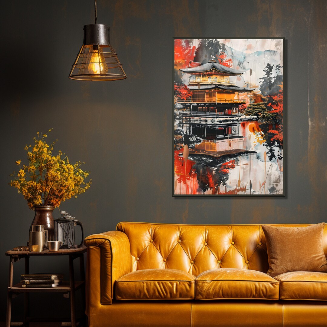 Modern Japandi Abstract Wall Art, Japanese Temple Zen Landscape, Serene Home Decor Print - Etsy