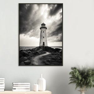 Lighthouse Artwork, Lighthouse Print, Lighthouse Photo, Black and White Art, Black and White Photography, Wall Art, Poster