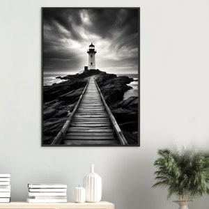 Lighthouse Artwork, Lighthouse Print, Lighthouse Photo, Black and White Art, Black and White Photography, Wall Art, Poster