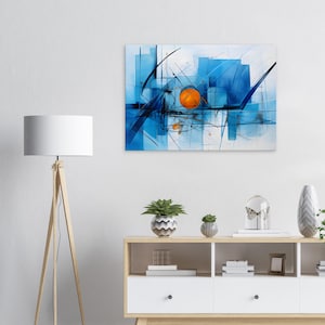 Blue Geometrics Abstract Canvas Art: Modern Wall Decor