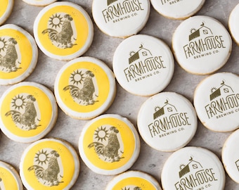 Cookies avec logo personnalisé, cookies imprimés pour événements d'entreprise, salons professionnels, fêtes, lancements de produits