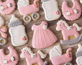 Baby Shower Cookies | Baby Girl Shower Cookies in Nursery Theme
