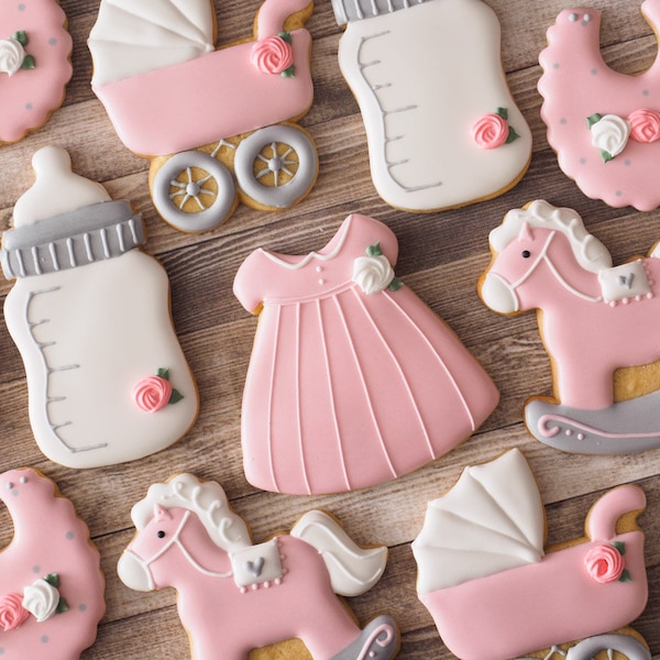 Baby Shower Cookies | Baby Girl Shower Cookies in Nursery Theme