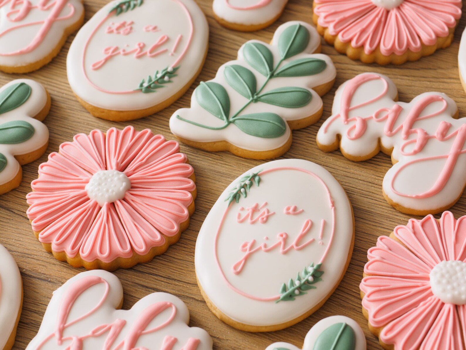 Baby Shower Cookies Baby Girl Shower Cookies in Cute Floral Daisy Theme