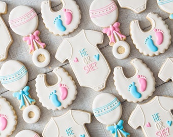 Gender Reveal Cookies | Baby Gender Reveal Party Gift