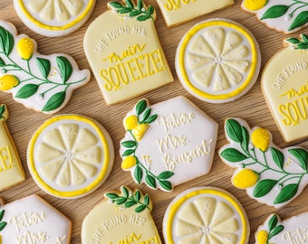 Engagement Cookies for Engagement Party and Bridal Shower / She Found Her Main Squeeze Theme