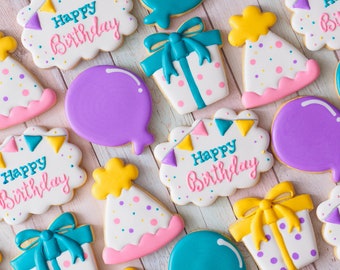 Birthday Cookies / Birthday Party Favor / Boy Birthday Cookies / Girl Birthday Cookies