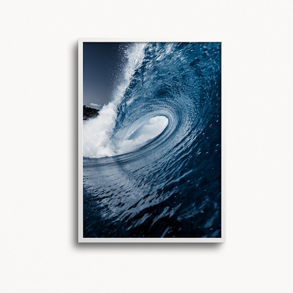 Blue Wave Print, Wave Wall Art, Waves Print, Ocean Wave Art, Modern Ocean Print, Coastal Wall Art, Surfer Gift Ideas, Ocean Photography