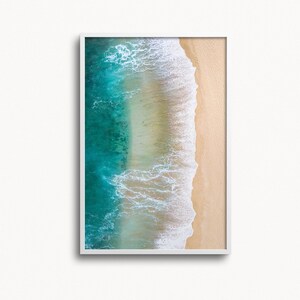 Coastal Prints, Aerial View Beach Print, Minimalist Ocean Print, Coastal Wall Art, Ocean Photography, Coastal Boho Decor, Blue Wave Print