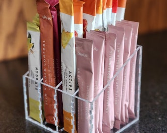 Acrylic Drink Packet Organizer – 4-Slot Design