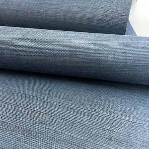 Natural Grasscloth Wallpaper Navy Blue Woven Sisal 41095
