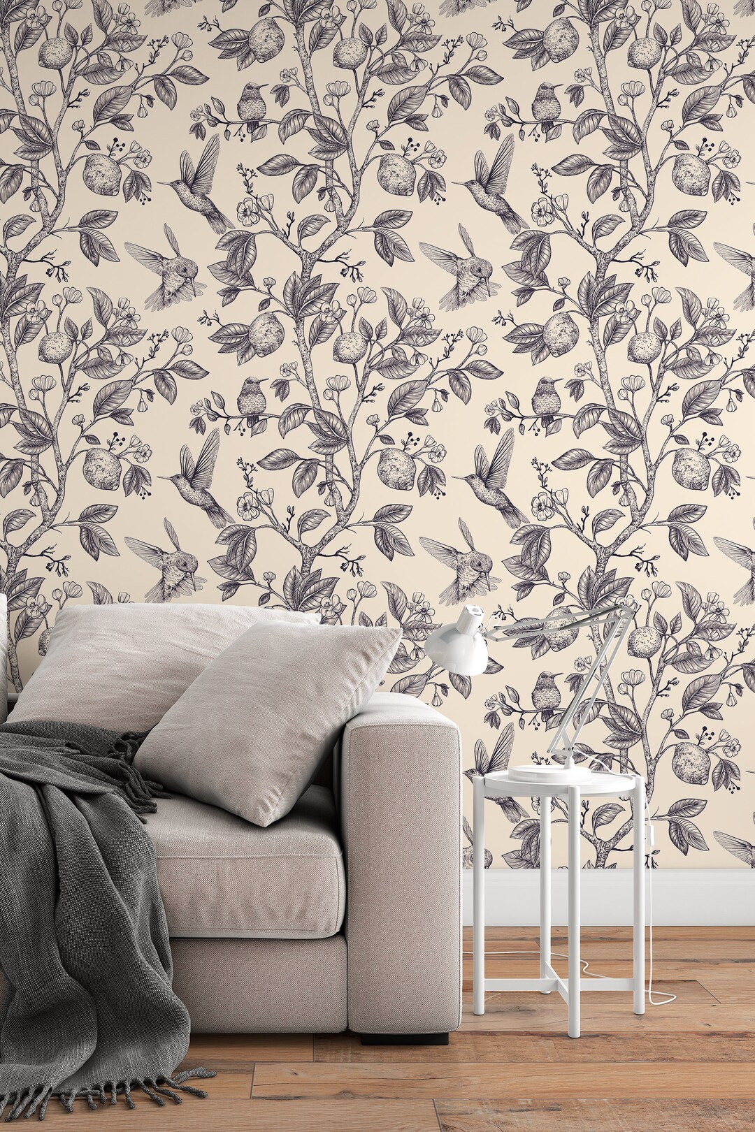 Hummingbirds in the Forest Peel & Stick Wallpaper Removable Self