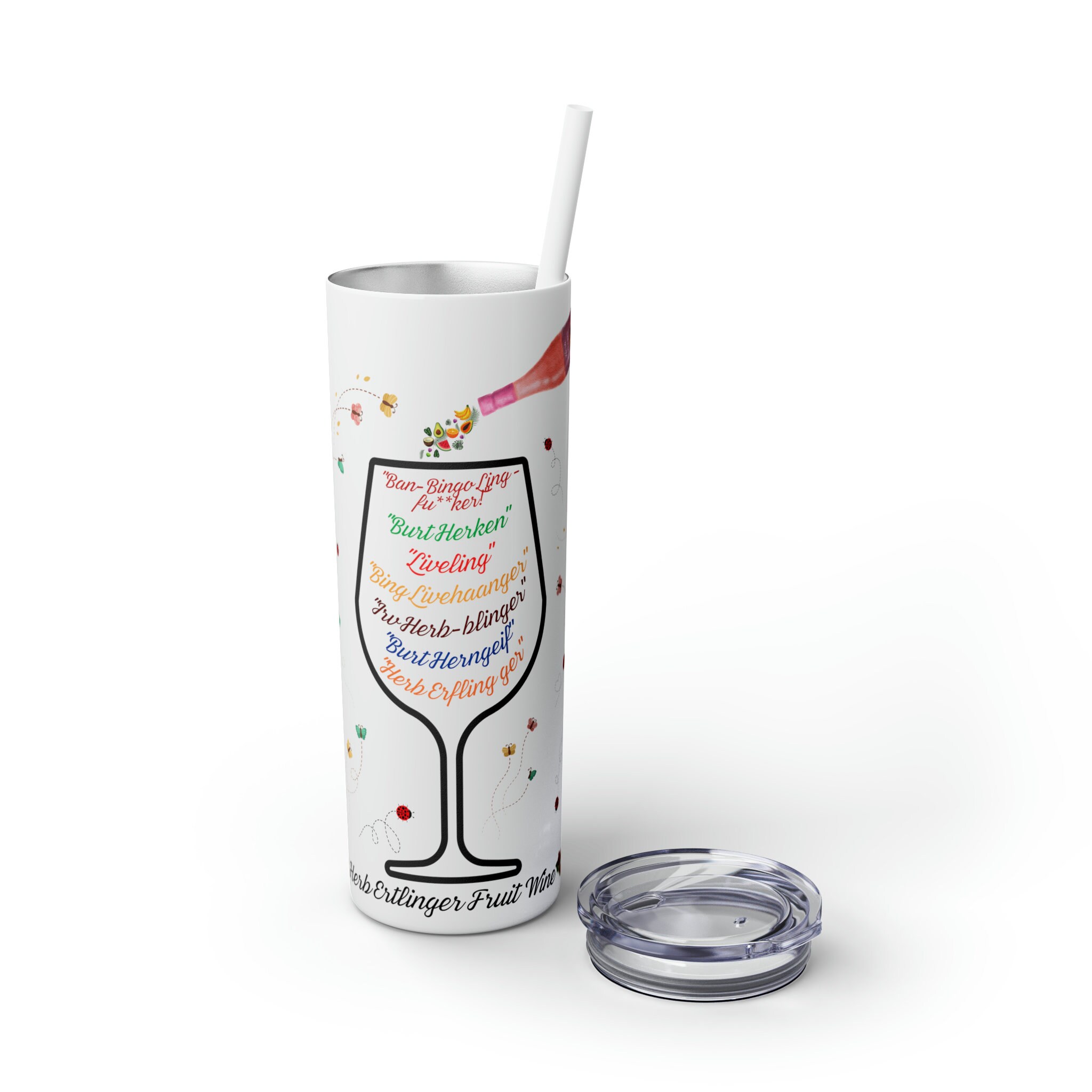 Schitt's Creek, Herb Ertlinger, Moira Rose Skinny Tumbler With Straw