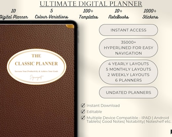 Digital Planner, Goodnotes Planner, iPad Planner, Notability Planner, Dated Digital Planner, 2023 2024 2025 Undated Planner best use planner