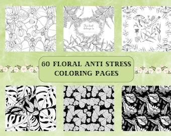 Stress Relief Coloring Page|Nature Inspired Adult Coloring|Handmade Stress Relief Art|Printable Illustration|DIY Instant Download Coloring