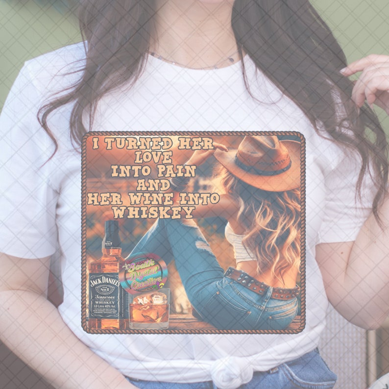 WINE INTO WHISKEY Tucker Wetmore Sublimation, Jack Whiskey Png, Whiskey