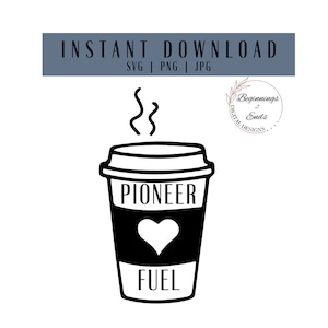 Pioneer imprimable SVG PNG JPG Clipart | Cadeaux numériques de pionnier du café | Sac d'étiquettes-cadeau d'école de service Déjeuner des pionniers Merci à l'assemblée