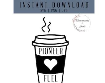 Pioneer imprimable SVG PNG JPG Clipart | Cadeaux numériques de pionnier du café | Sac d'étiquettes-cadeau d'école de service Déjeuner des pionniers Merci à l'assemblée