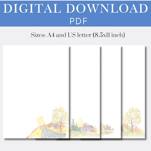 Escritura de cartas Descarga imprimible estacionaria /A4 & Carta de EE. UU. PDF digital forrado y sin forro / Regalo de papel imprimible para el servicio público pionero