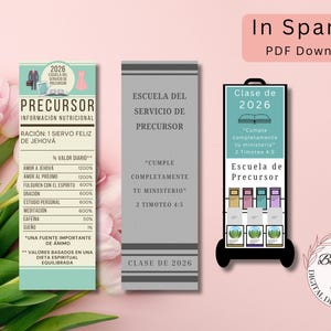 Marcapáginas imprimible de la Escuela Pionera Española 2026 / Paquete variado digital / Descarga en PDF / Regalo para la Escuela de Servicio PSS / Él, ella, hija, hijo