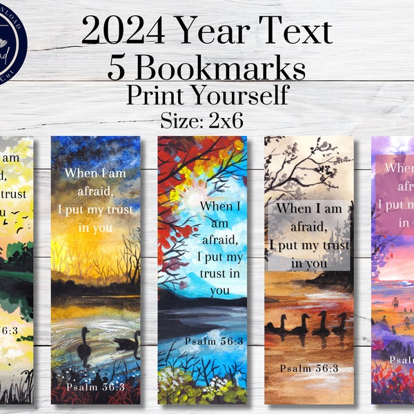 2024 Year Text Digital Bookmark Printable Scripture | Bookmark Variety Pack | Year Text Digital Download | Gift for Pioneer | Gift for Elder