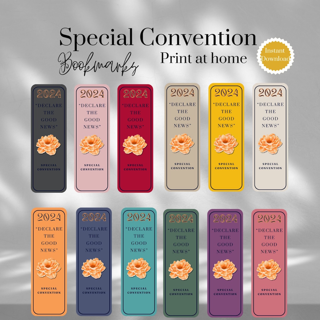 Special Convention 2024 Gift 12bookmark Instant Download Convention