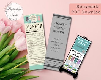 2026 Pioneer School Bookmark Printable | Digital Variety Pack | PSS PDF Download | Gift for Pioneer Service School | Him, her, daughter, son