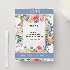 Carnet personnalisé 2025 Pioneer School | Carnet cartonné personnalisé PSS | Anglais et espagnol, cadeau du ministère pour sa mère, sa fille, sa sœur