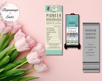 Marque-page de l'école des pionniers 2025 imprimable | Pack de variétés numériques | Téléchargement PDF PSS | Cadeau pour une école d'entraide des pionniers | Lui, elle, sa fille, son fils