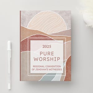 Carnet de notes Convention 2025 | Boho Sun Carnet cartonné | Papeterie Pure Worship, 150 pages | Cadeau de baptême pour les délégués maman soeur ami tante papa